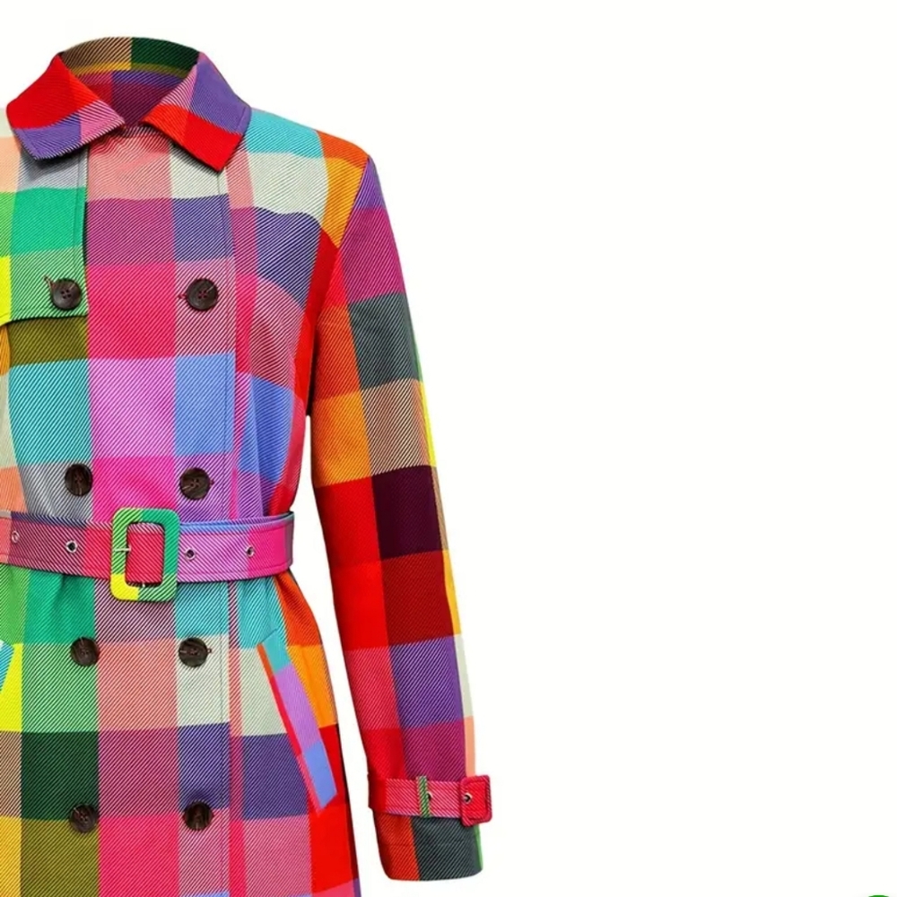 Colorful Plaid Coat - Picture 5 of 12